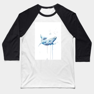 watercolor whale Baseball T-Shirt